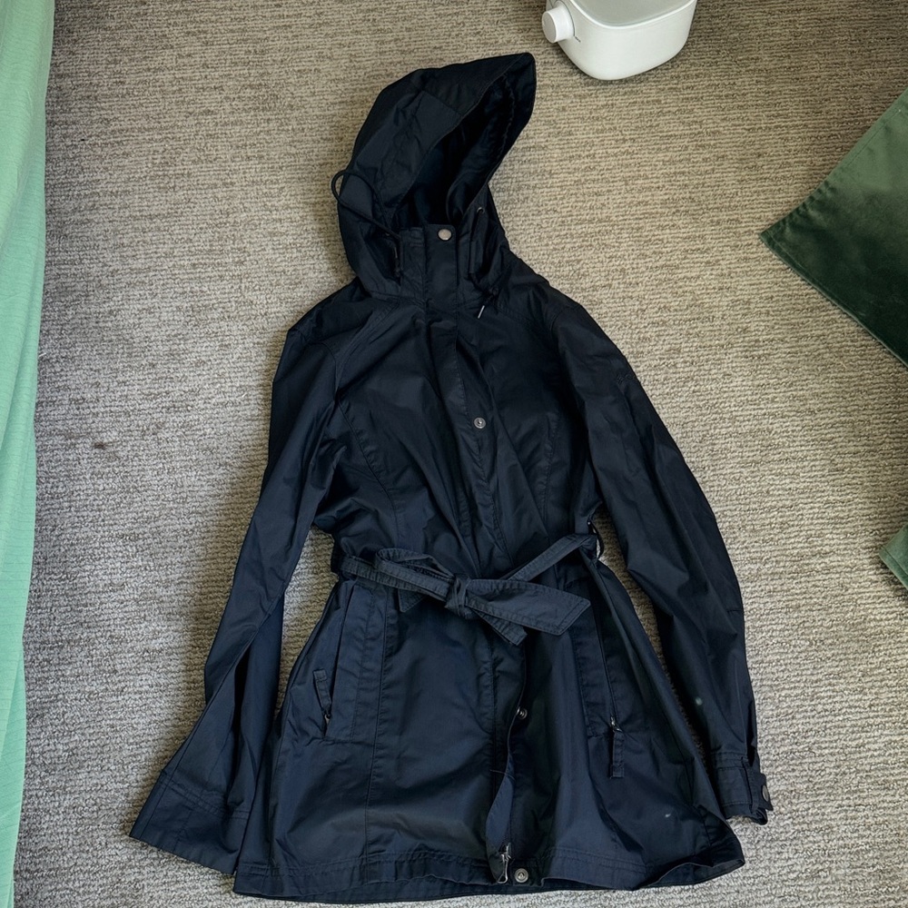 Columbia Black Hooded Trench Coat